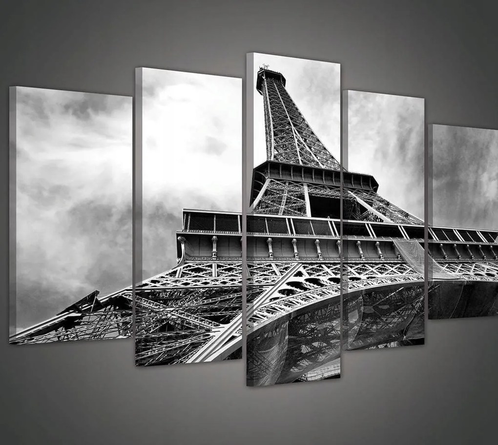 Vászonkép 100x60 Eiffel-torony Párizs Franciaország építészet monokróm