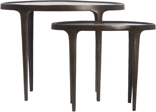 Fém kerek tárolóasztal szett 2 db-os 33x70 cm Arica – Light &amp; Living