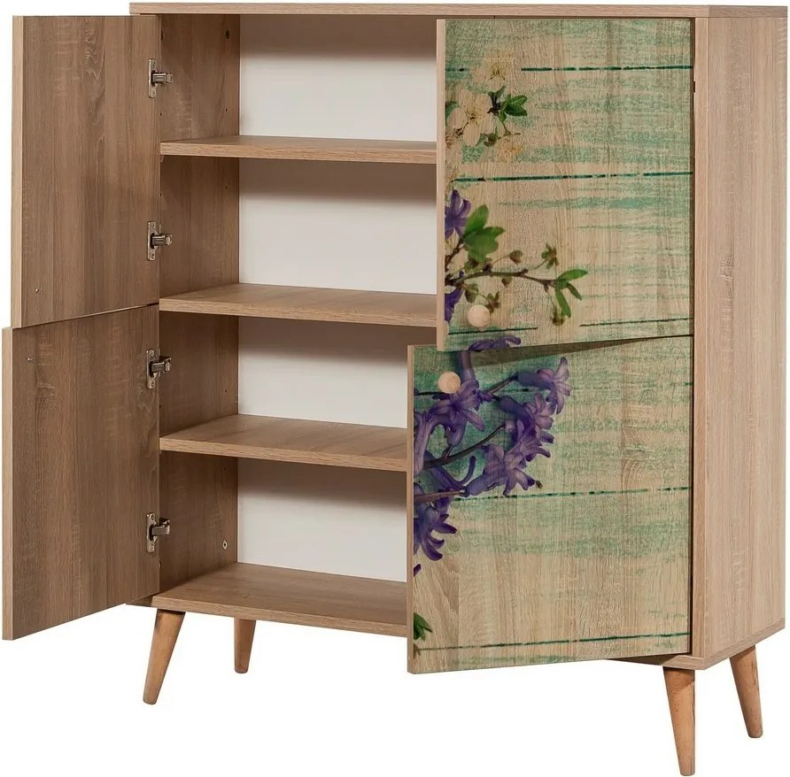 Mega Sonoma Oak Flowers II szekrény