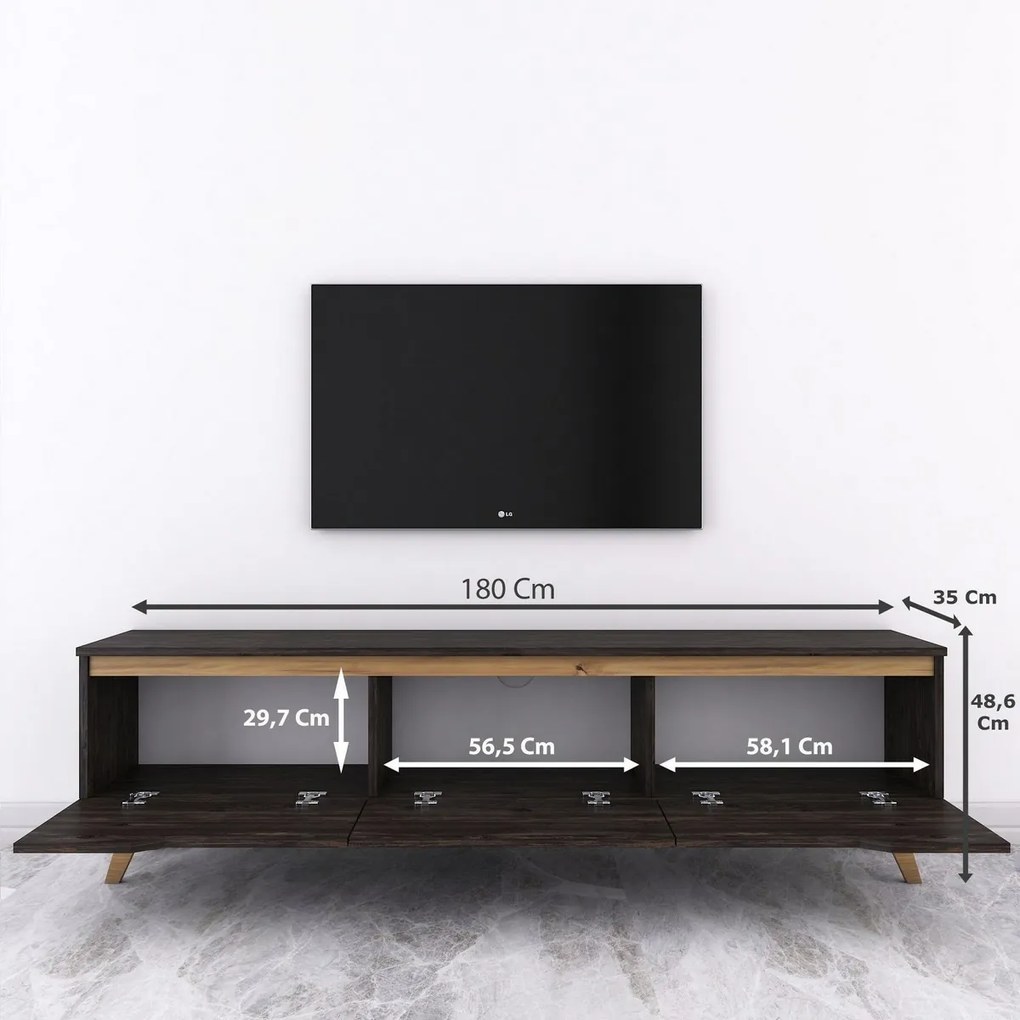 Dita Black and Walnut TV-asztal