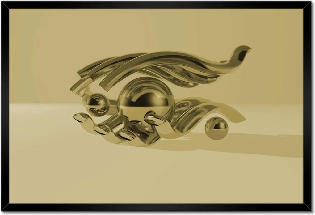 Poszter keretben 60x40 Szépia gömbök