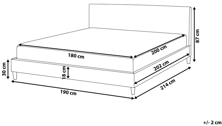 Franciaágy 180 cm FUTTI (ágyráccsal) (szürke). 1007269