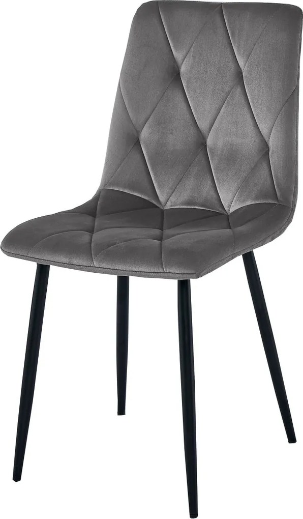 AKCIÓ sötétszürke bársonyos étkezőszék LIBRA fekete lábakkal II. minőség