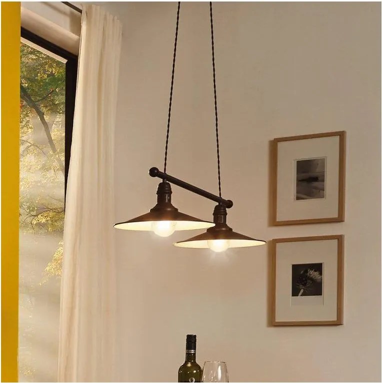 Eglo 49457 - STOCKBURY kábelre függesztett csillár 2xE27/60W/230V