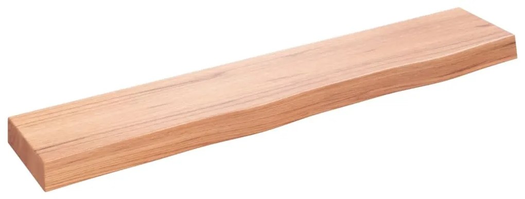 világosbarna kezelt tömör tölgyfa fali polc 100x20x6 cm