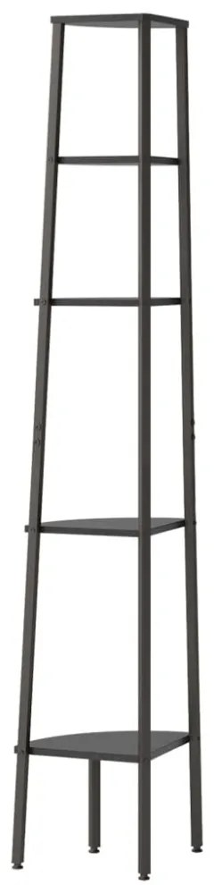 5 szintes fekete sarokpolc 45,5 x 31,5 x 180 cm
