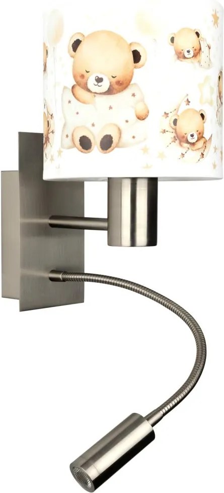 Brilagi - LED Flex. lámpa BOBO 1xE27/25W/230V + LED/3W m. króm/fehér/mackók
