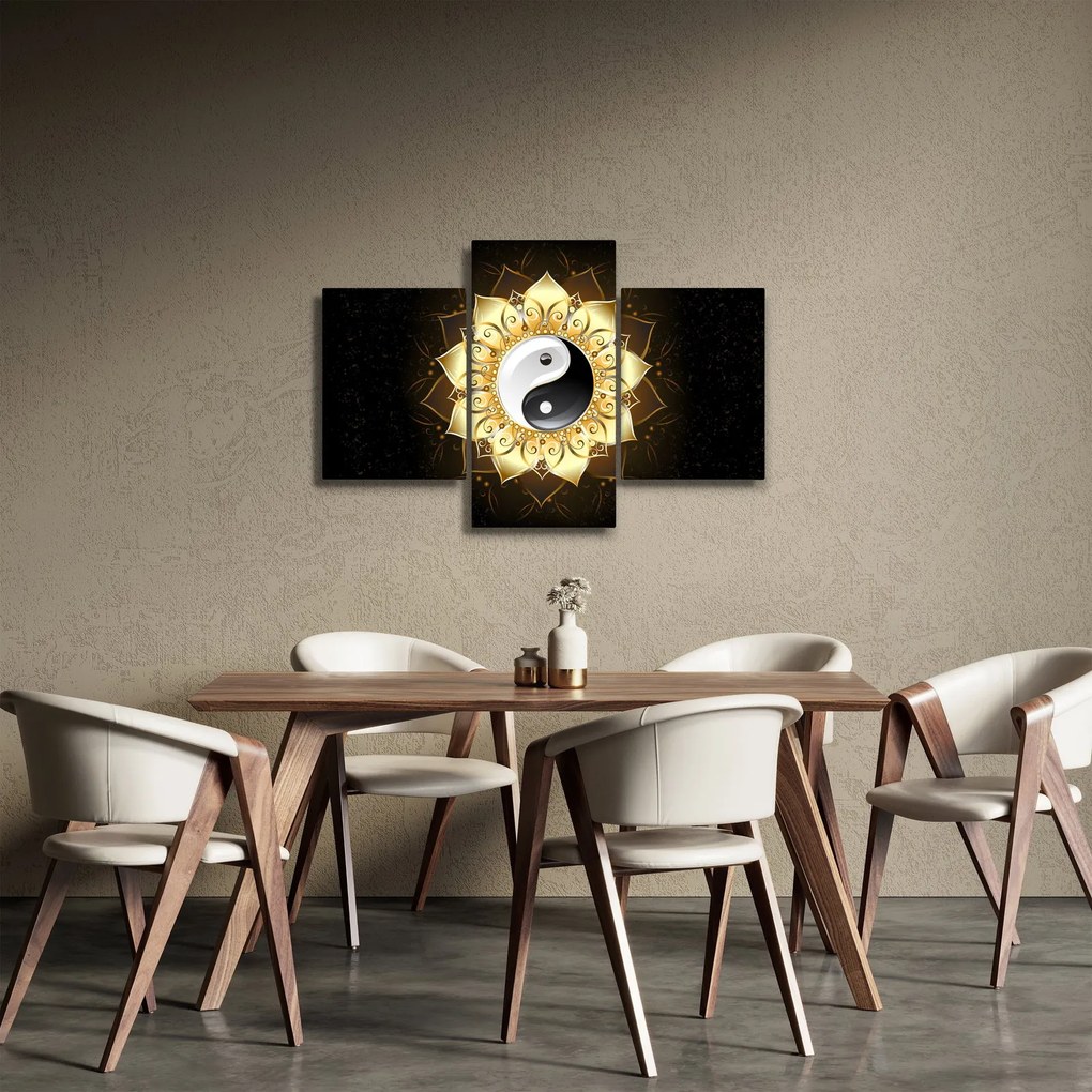 Kép - arany yin-yang (90x60 cm)
