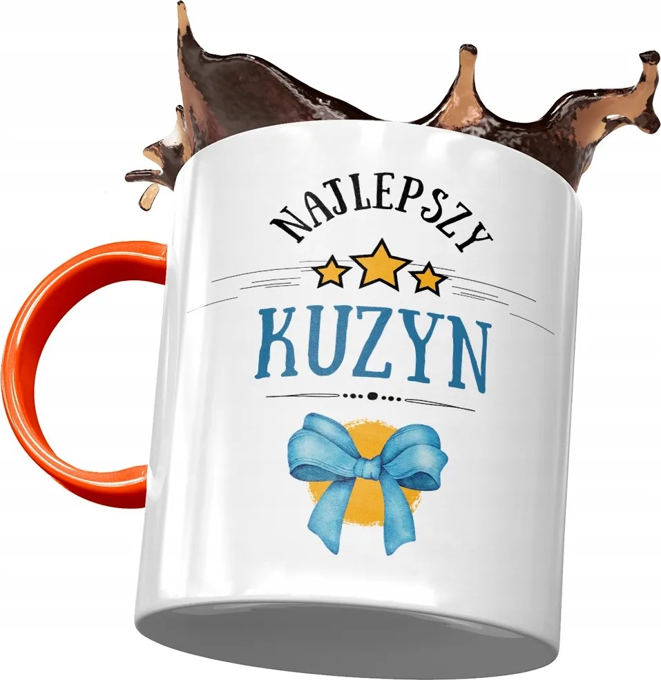 Narancssárga Bögre Unokatestvérnek Születésnapra Ajándék Nyomtatott Fotóval