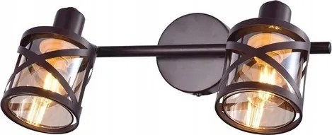 Felületre szerelhető spotlámpa Oberon 2x40W E14 IP20 kávé, borostyánsárga üveg