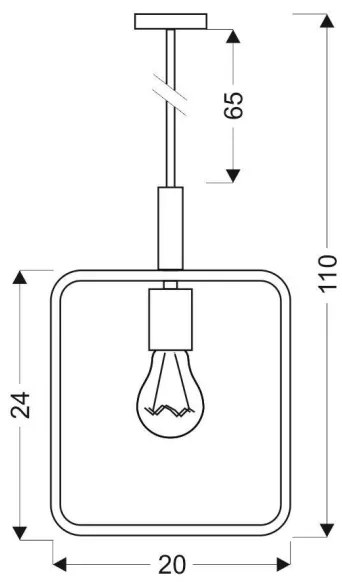 Csillár zsinóron FRAME 1xE27/60W/230V fekete