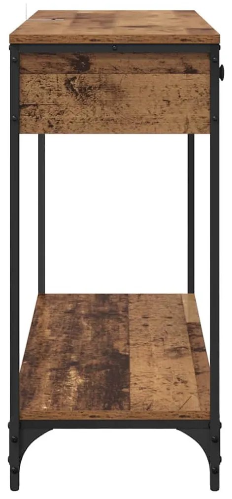 vidaXL Konzolasztal fiókkal Öreg fa 100 x 34,5 x 75 cm Faanyag