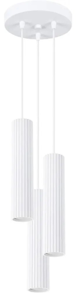 Sollux SL.1538 - Csillár zsinóron KARBON 3xGU10/10W/230V fehér