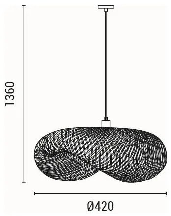 Csillár zsinóron 1xE27/40W/230V bambusz