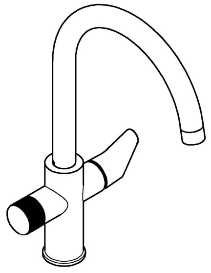 GROHE 30592000 - Mosogató csaptelep BLUE PURE StartCurve 411 mm, fényes króm