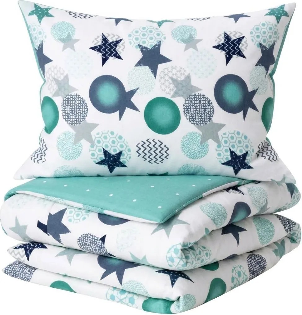 Flanel mikroszálas ágyneműhuzat MINT STARS színes Ágyneműhuzat mérete: 70 x 90 cm | 140 x 200 cm