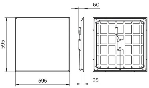Philips PROJECTLINE LED panel 36W 230V 59,5x59,5 cm mennyezetbe építhető