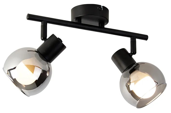 Okos mennyezeti lámpa fekete füstüveggel, 2 Wi-Fi P45 - Vidro