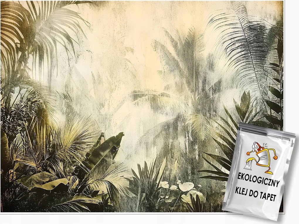 Fotótapéta Dzsungel Levelek Vintage Hálószoba Nappali Tapéta Flizelina 200x140