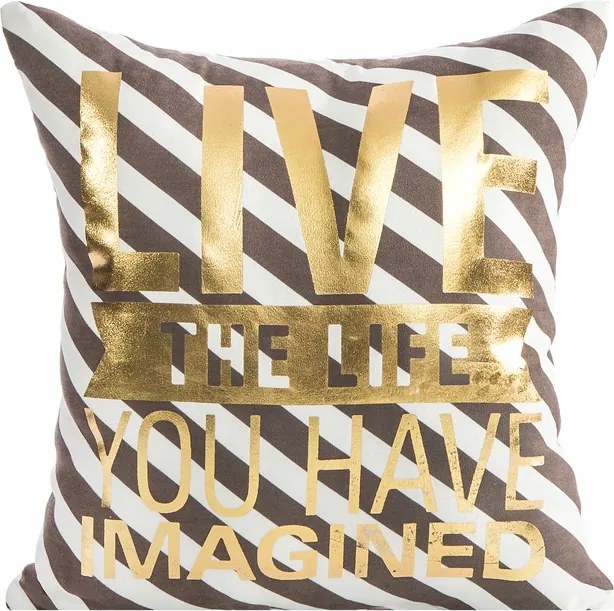 Dekorációs Párnahuzat 40x40 Arany Applikációval