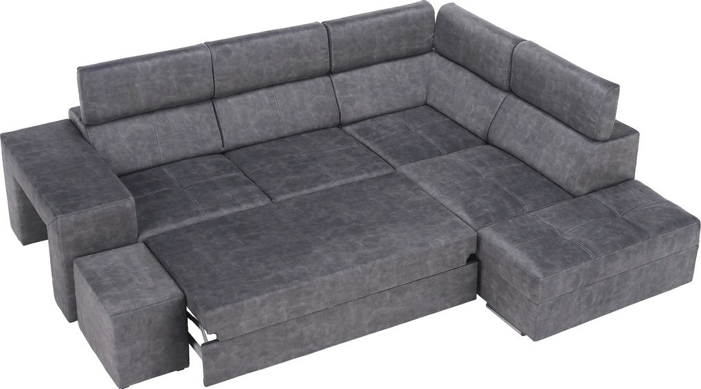 Ülőgarnitúra, szürke, jobbos, MALAGA