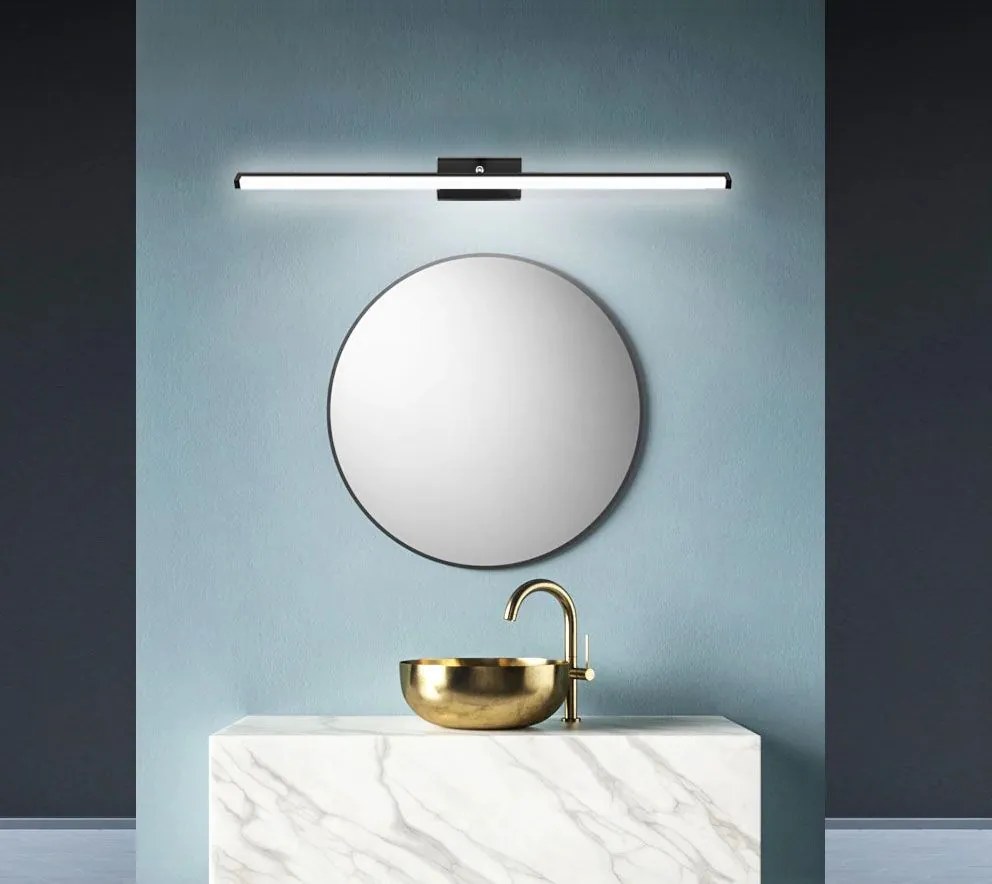 LED FÜRDŐSZOBA LÁMPA TÜKÖR fölötti 12W 50cm APP373-1W Fekete