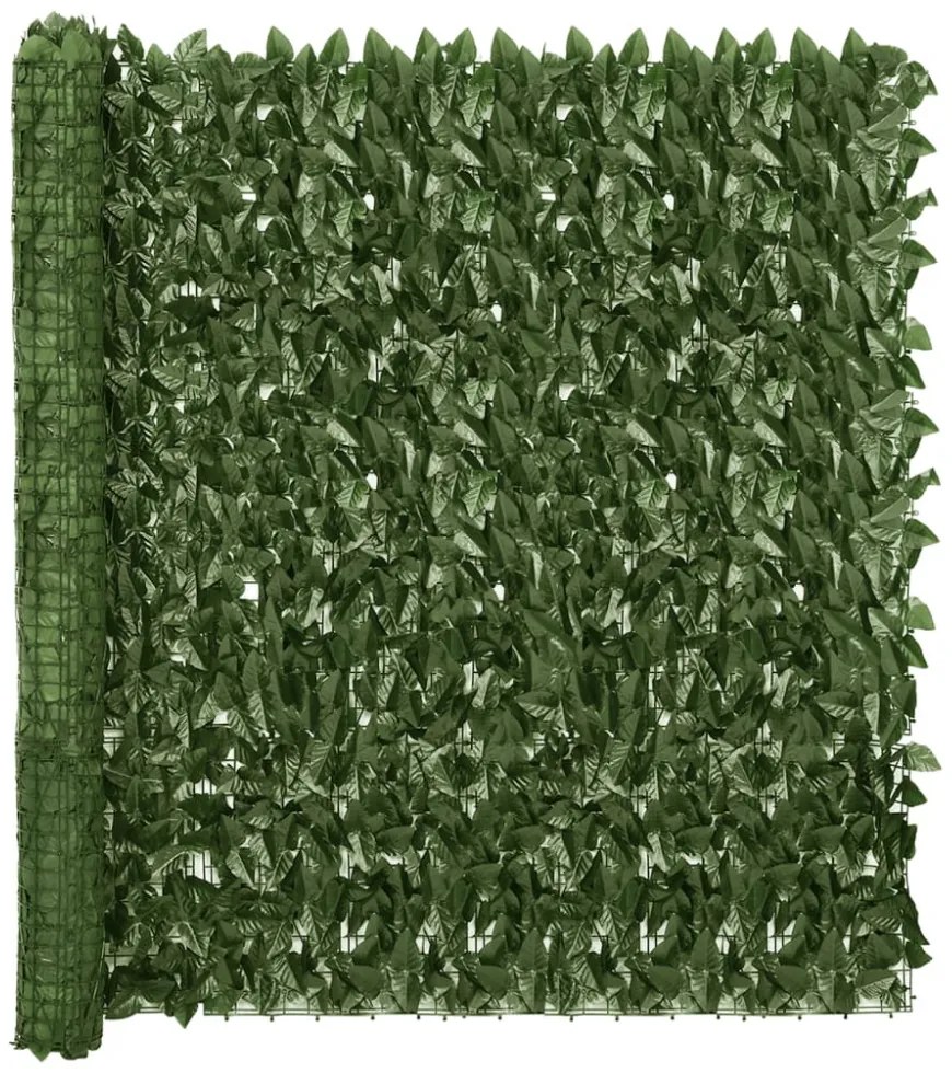 sötétzöld leveles erkélyparaván 200 x 150 cm