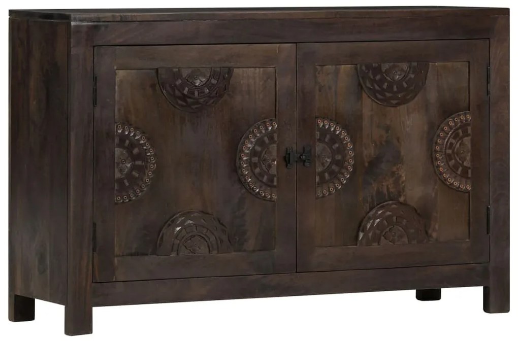 faragott tömör mangófa tálalószekrény 110 x 35 x 70 cm