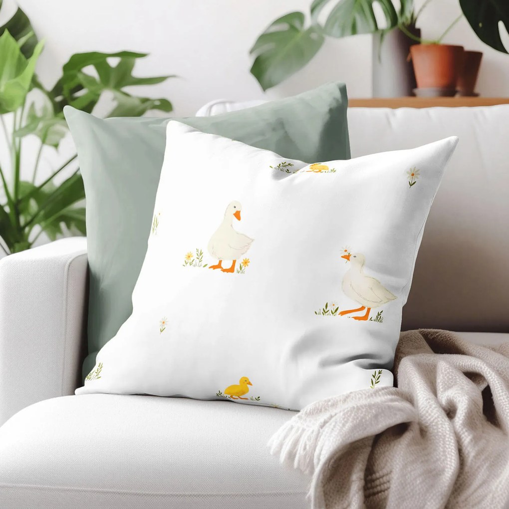 Goldea húsvéti pamut párnahuzat - kacsák 45 x 45 cm