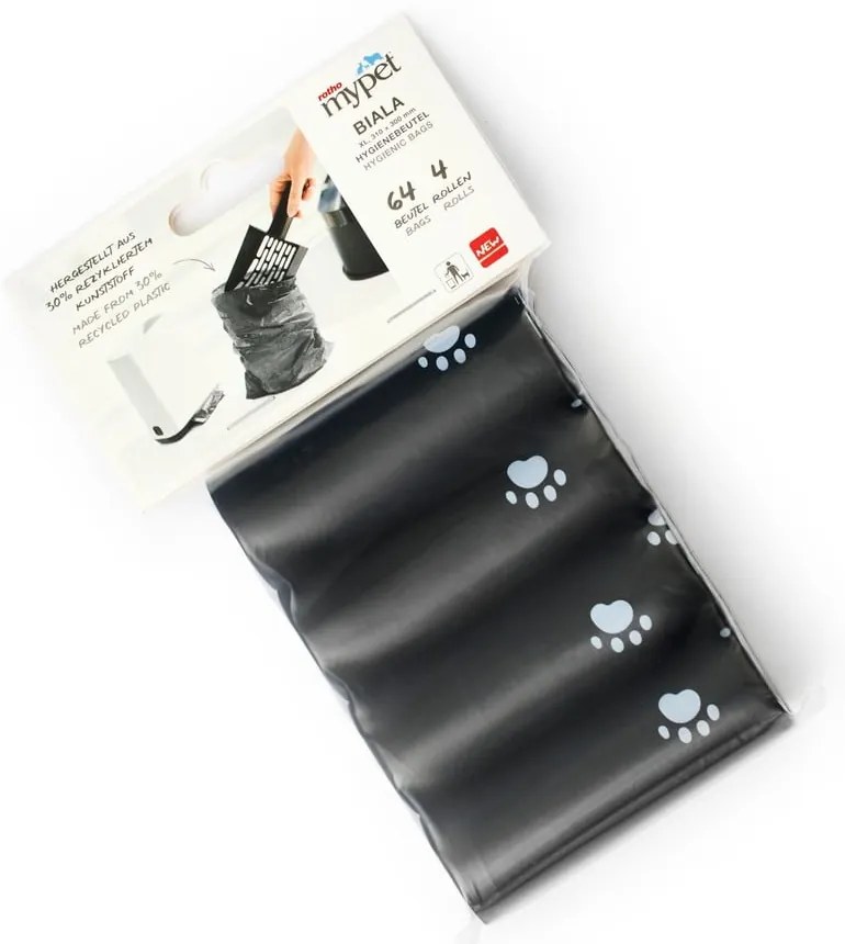 Fekete macskaürülék zacskó szett 4 db-os 11x18 cm Biala – Rotho
