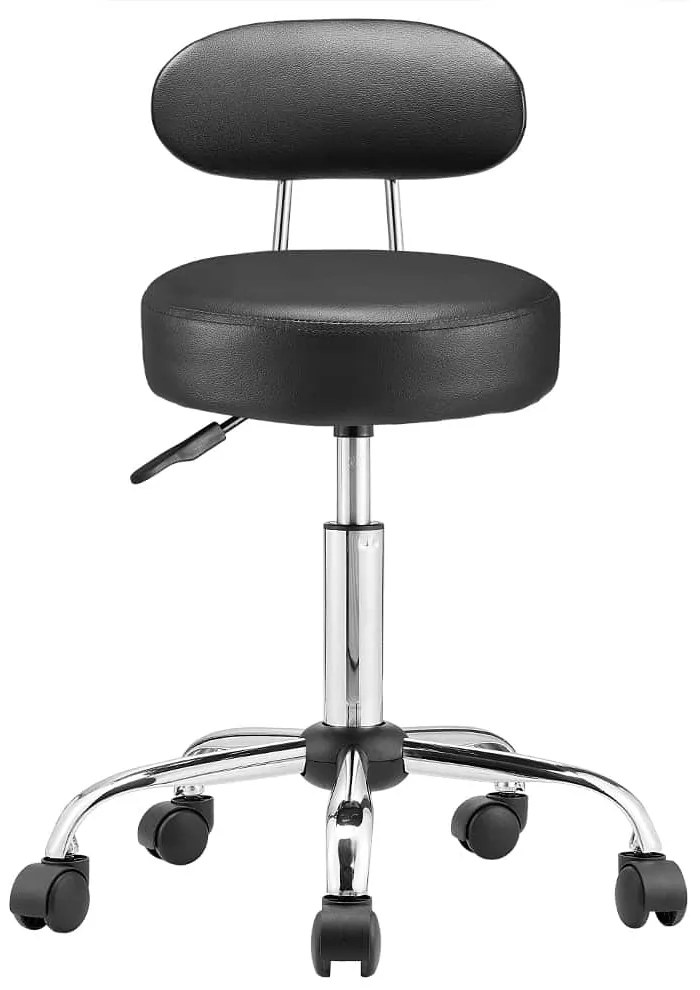 Casaria® Kerekes szék háttámlával - fekete