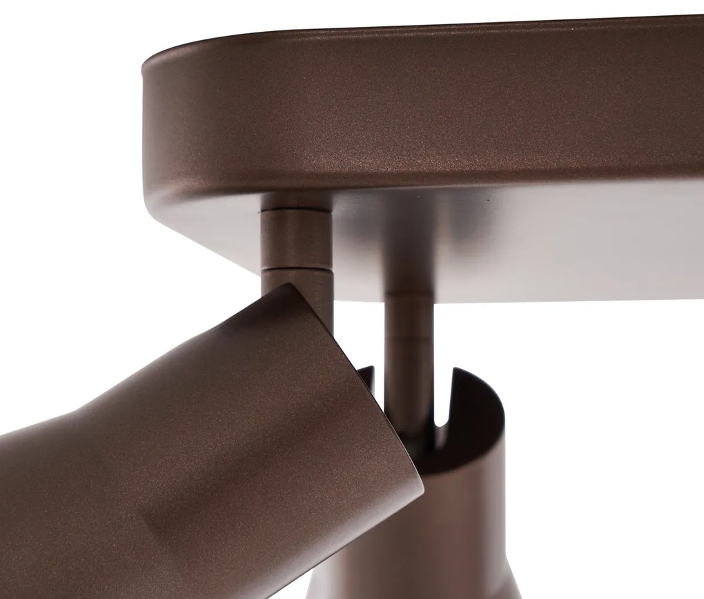 Sötét bronz GU10 mennyezeti spotlámpa, 50 mm-es négyzet alakú, 4 fényforrással - Stanley