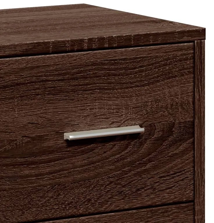 barna tölgy színű szerelt fa tálalószekrény 60 x 31 x 84 cm