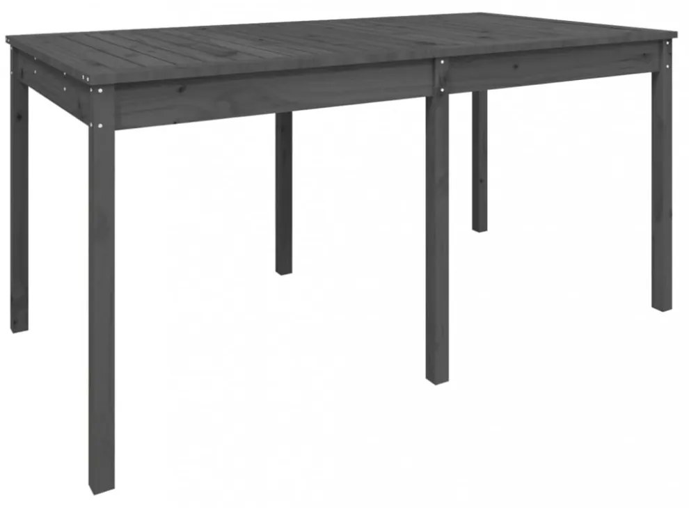szürke tömör fenyőfa kerti asztal 159,5 x 82,5 x 76 cm