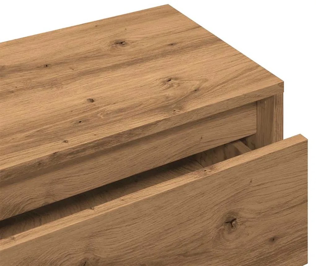 vidaXL kézműves tölgy színű szerelt fa előszobai bútorszett