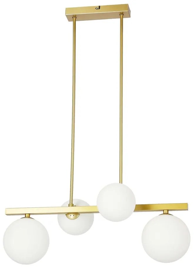 Fehér-aranyszínű függőlámpa üveg búrával Kama – Candellux Lighting