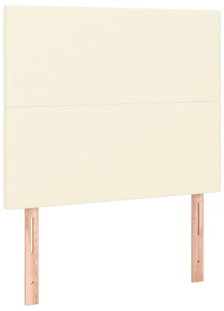 krémszínű műbőr rugós ágy matraccal 100 x 200 cm