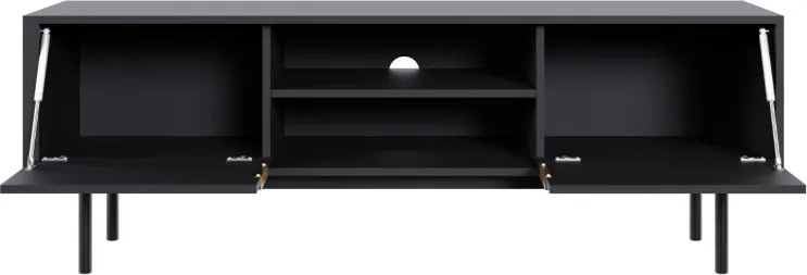 TV szekrény 154 cm fekete színben arany fogantyúkkal – VIVA VI01