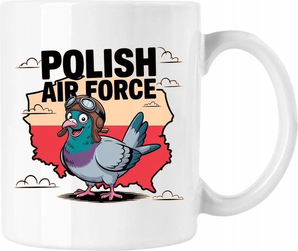 Bögre polish air force galamb madár lengyel 1 Fehér 330ml