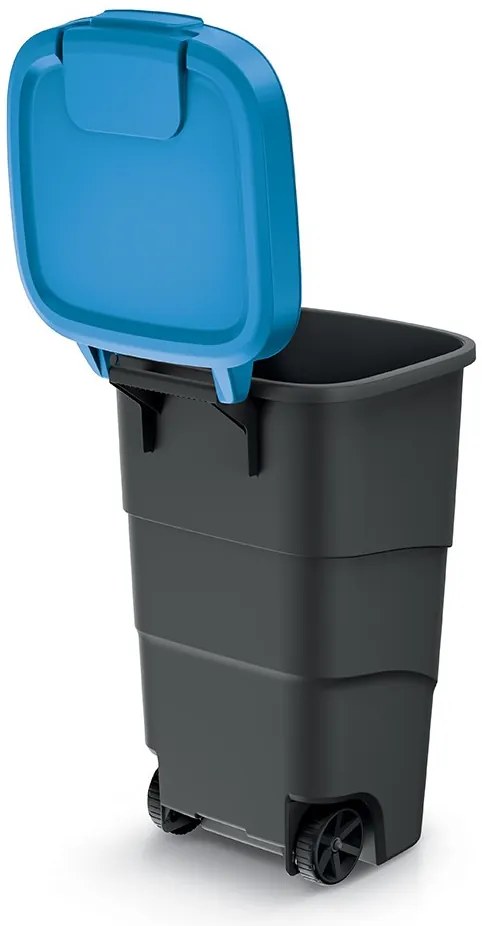Prosperplast Wheeler 110 l szemetes kuka antracit kék fedéllel