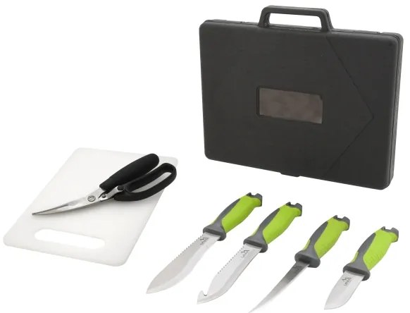 Grillező eszközök rozsdamentes acélból, tokkal 6 db