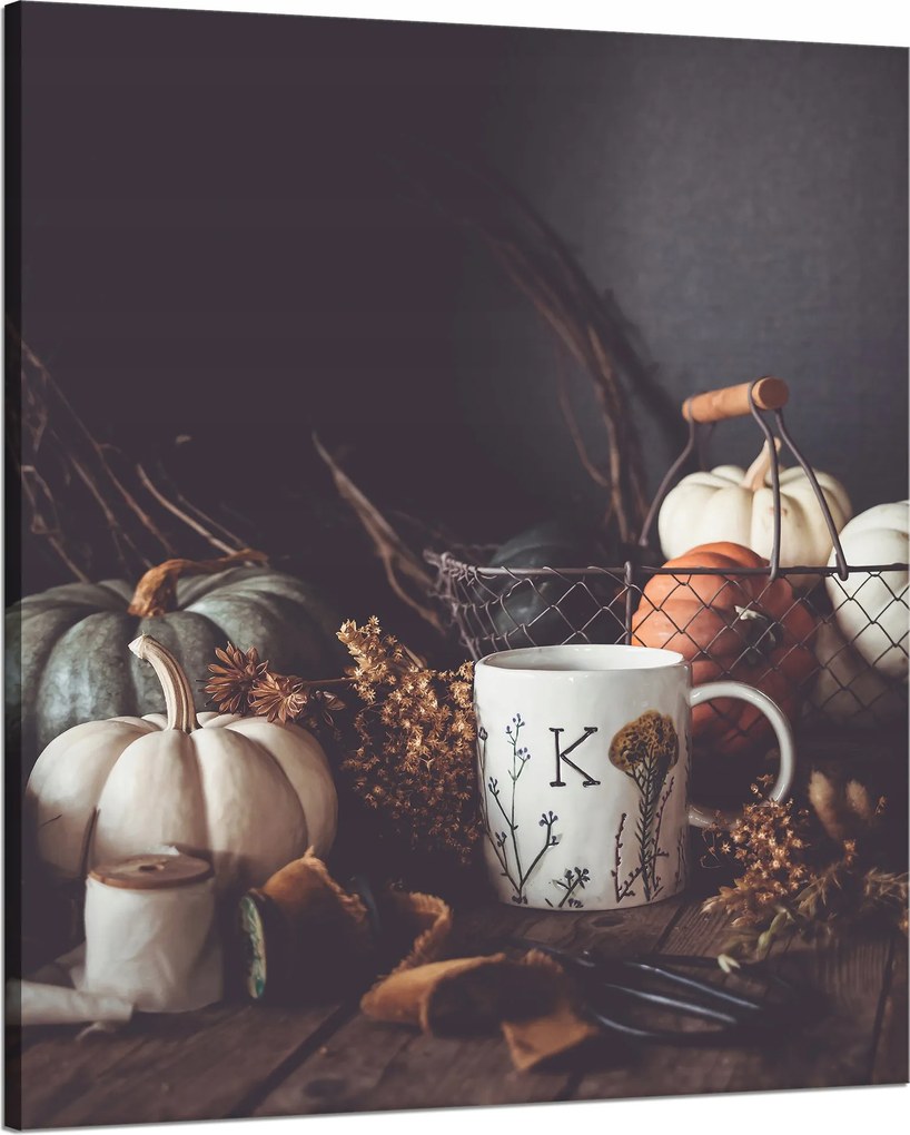 Vászonkép Tökök Retro Vintage Ősz Évszakok 80x100