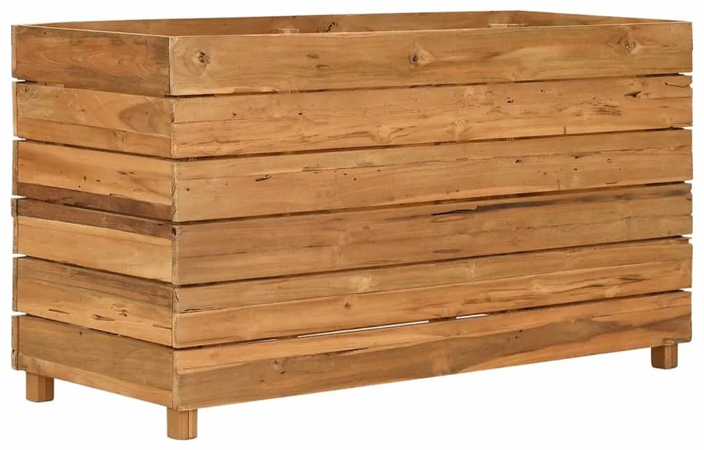 Újrahasznosított tíkfa és acél magaságyás 100 x 40 x 55 cm