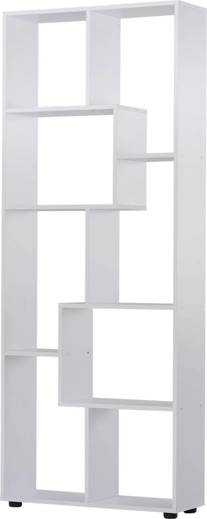 HOMCOM Modern Függőleges Könyvespolc 8 Polccal E1 Forgácslap 70x24x178cm Fehér | Aosom