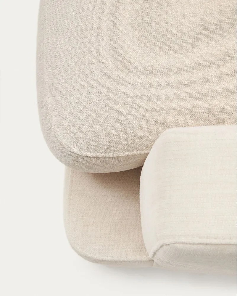 Bézs zsenília sarokkanapé (bal oldali-heverő résszel) Gala – Kave Home