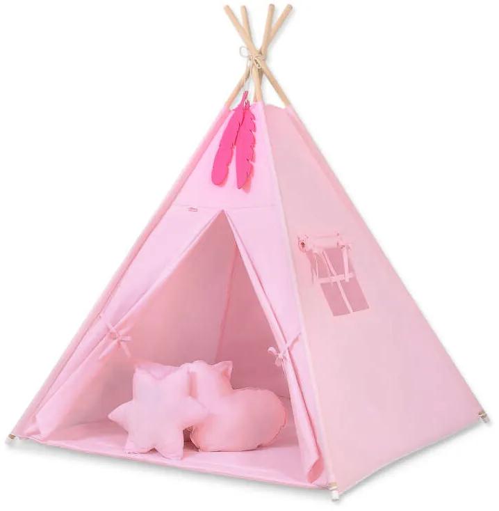 BabyLion Textil sátor játszószőnyeggel és párnákkal - Rózsaszín