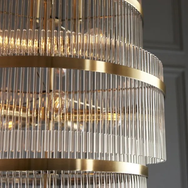 Endon 112793 - Csillár láncon MARIETTA GRAND 21xE14/6W/230V réz/átlátszó