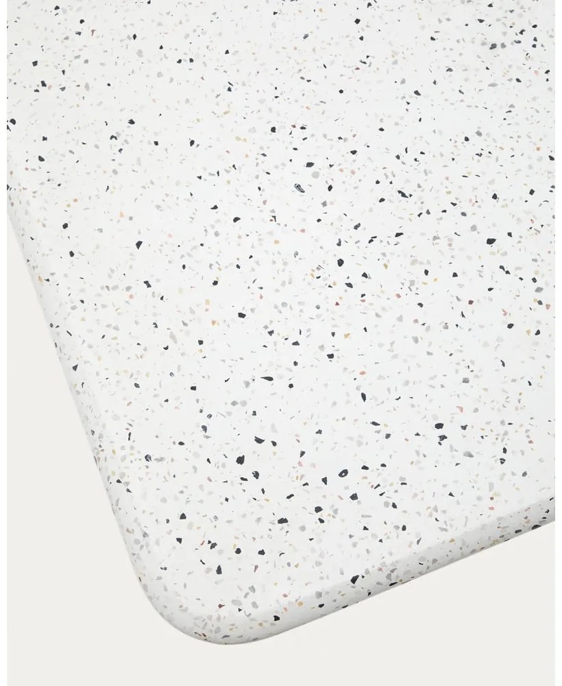Fehér terrazzo cement dohányzóasztal 48x48 cm Saura – Kave Home