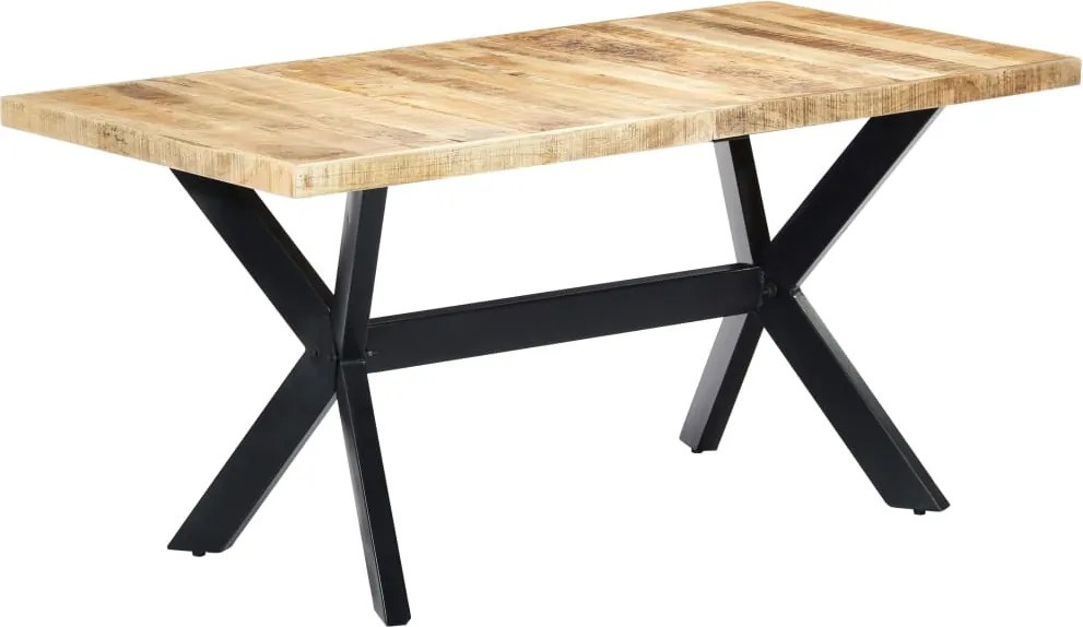 vidaXL tömör nyers mangófa étkezőasztal 160 x 80 x 75 cm