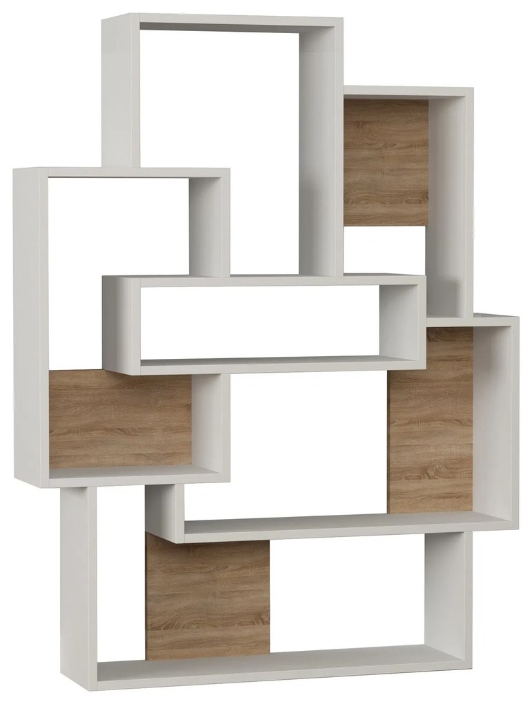 könyvespolc Barce - White, Oak